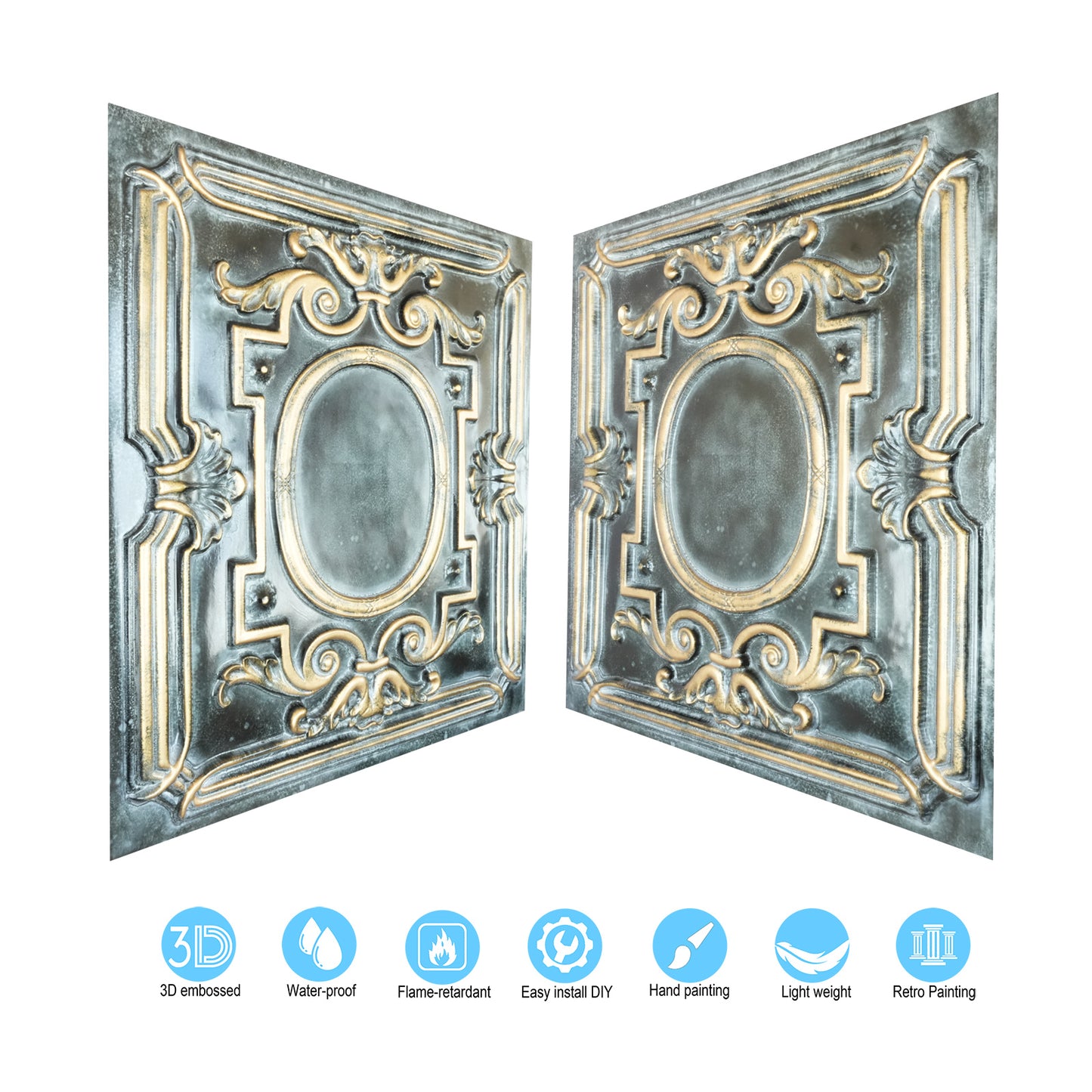 10tiles/lot Vintage Ceiling Panels for Guesthouses, Heritage Hotels and Classic Interior Styles PL15