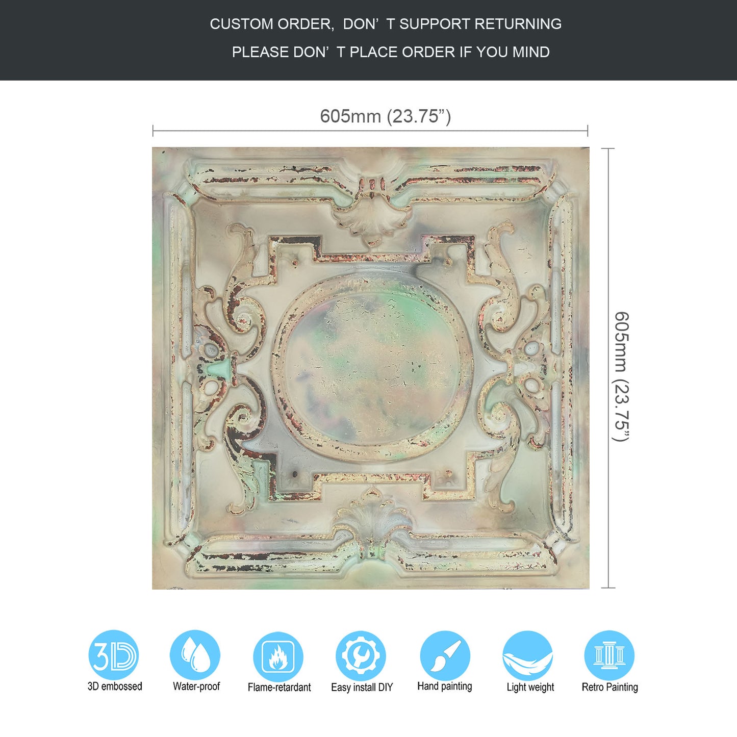 10tiles/lot 3D Ceiling Tiles for Modern Bedrooms, Kitchens, Cafés and Creative Interior Spaces PL15