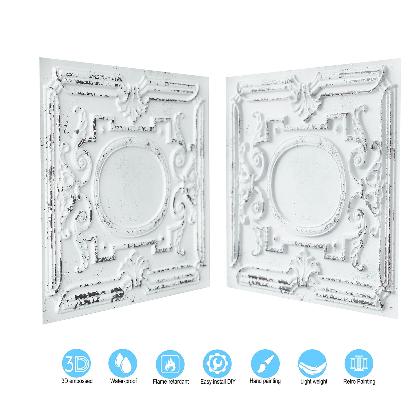 10tiles/lot 3D Ceiling Tiles for Modern Bedrooms, Kitchens, Cafés and Creative Interior Spaces PL15