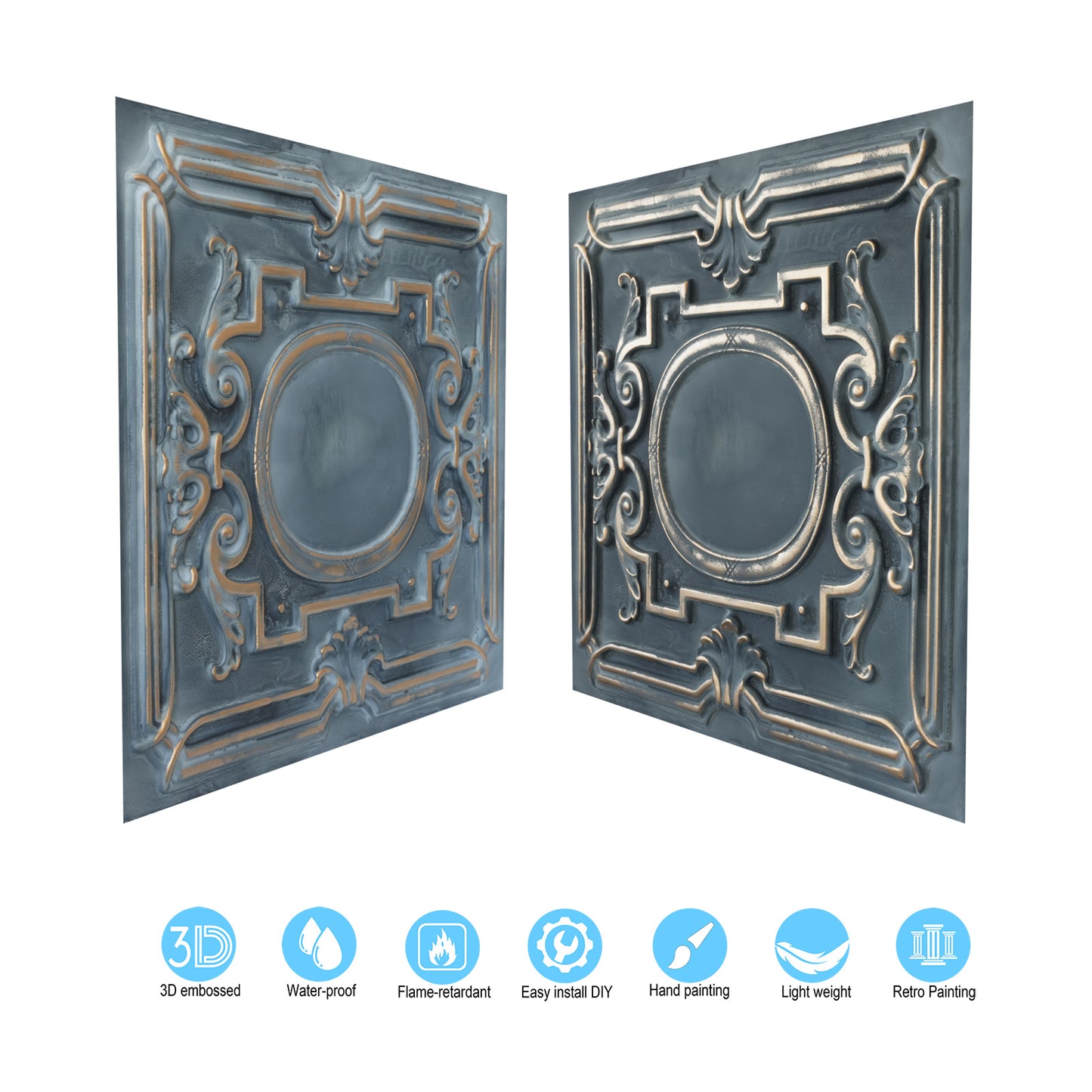 10tiles/lot Vintage Ceiling Panels for Guesthouses, Heritage Hotels and Classic Interior Styles PL15