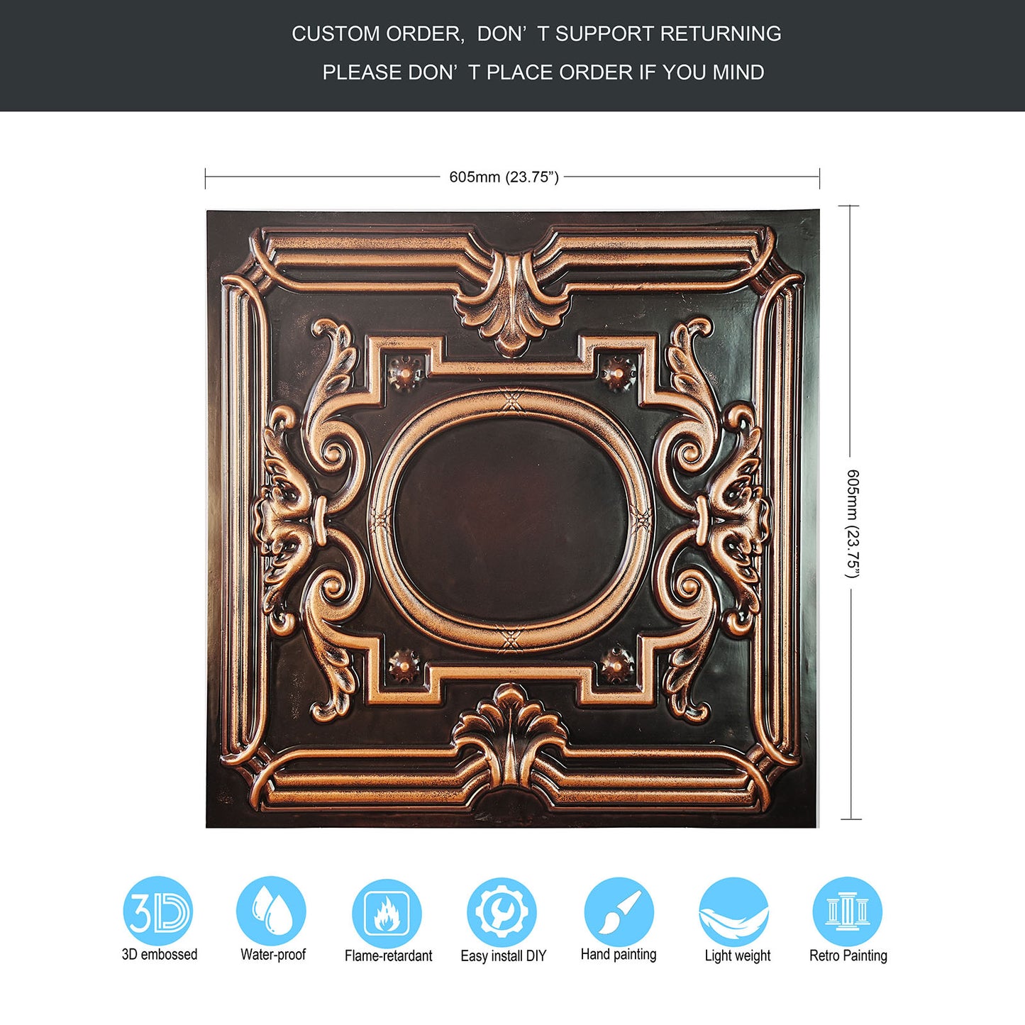 10tiles/lot Antique Tin Ceiling Tiles for Vintage Restaurants, Guesthouses and Elegant Hotel Suites PL15