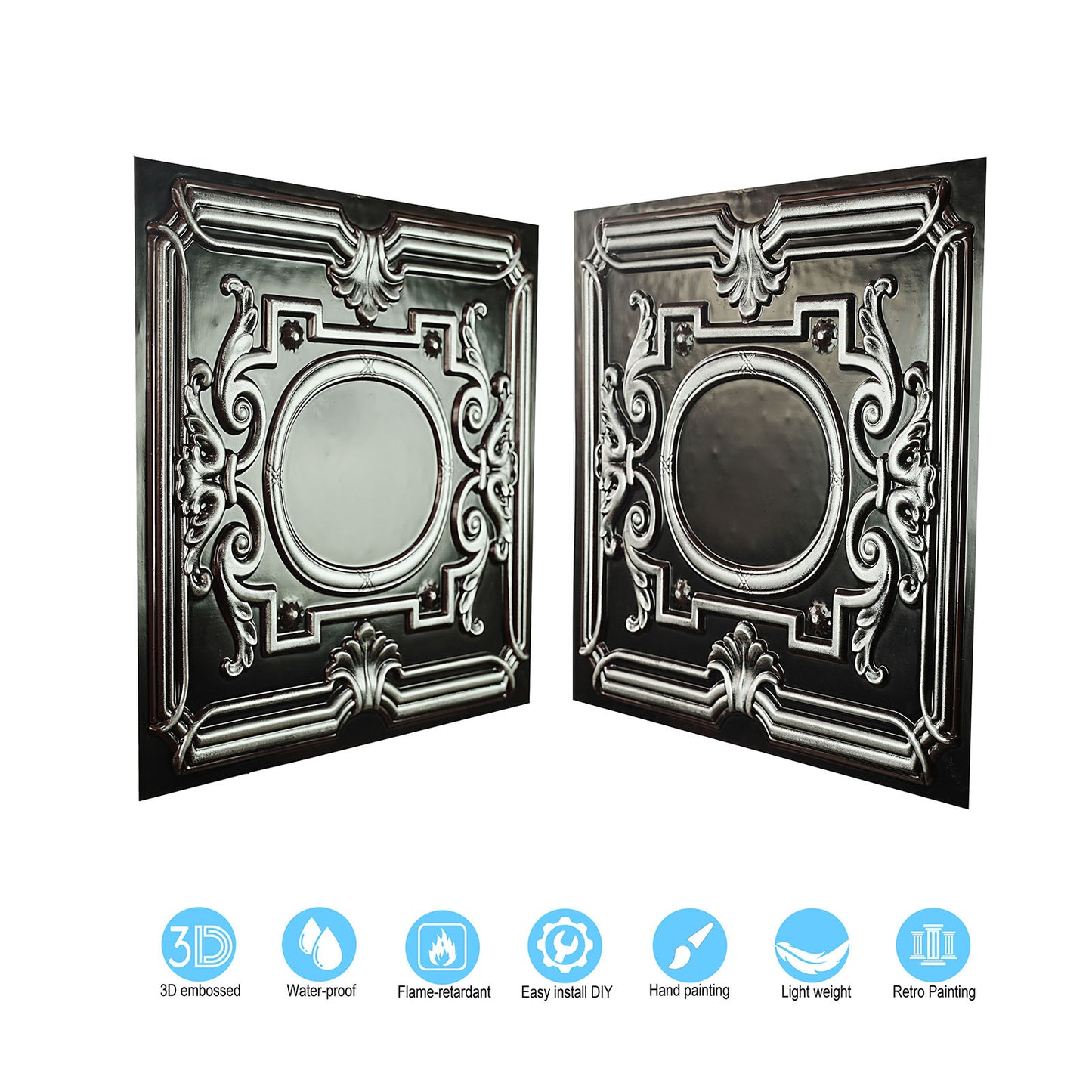 10tiles/lot Antique Tin Ceiling Tiles for Vintage Restaurants, Guesthouses and Elegant Hotel Suites PL15