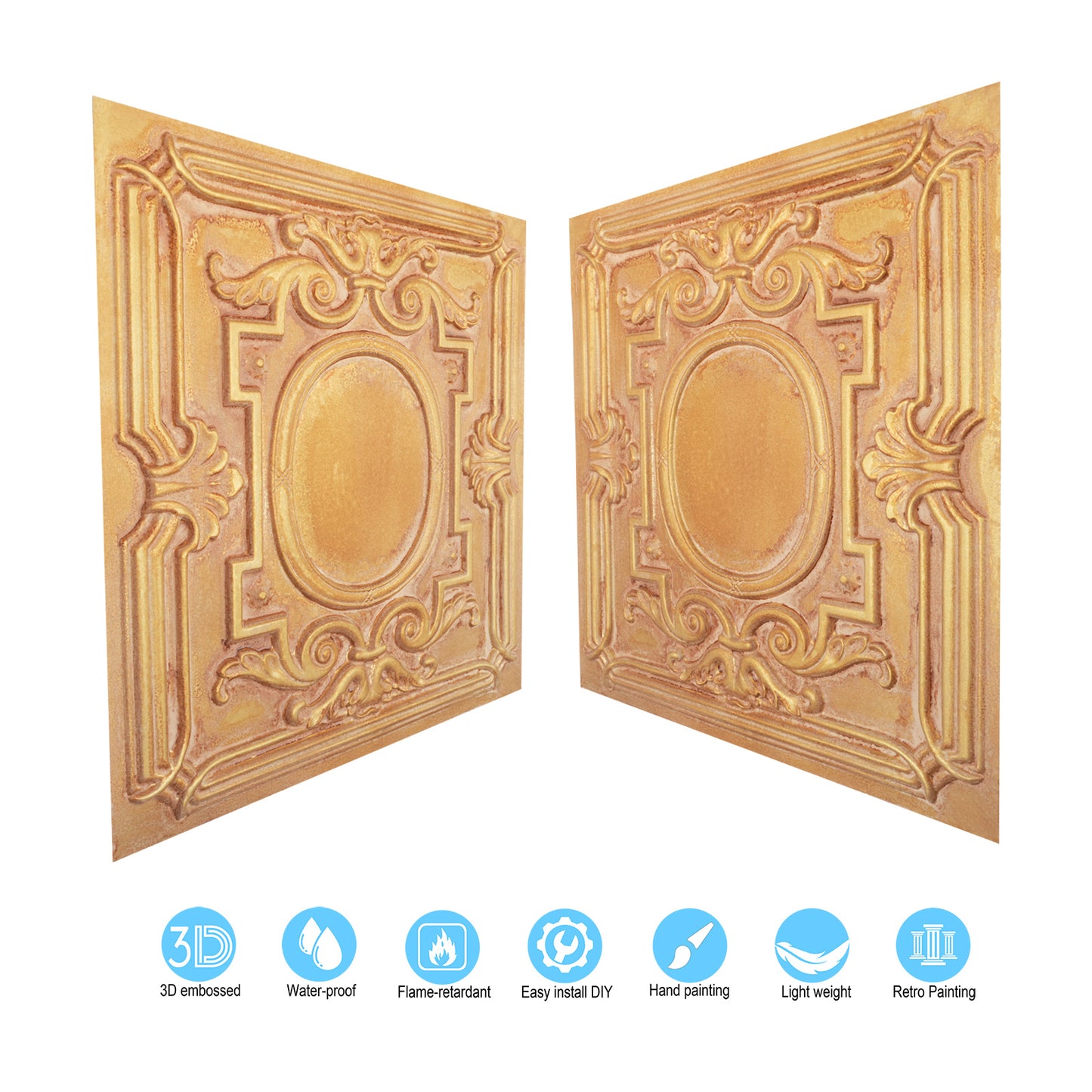 10tiles/lot Stylish Faux Tin Ceiling Tiles for Restaurants, Cafés, Hotels and Luxury Interiors PL15