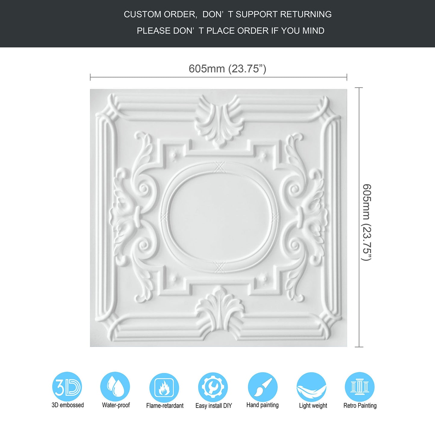 10tiles/lot 3D Ceiling Tiles for Modern Bedrooms, Kitchens, Cafés and Creative Interior Spaces PL15