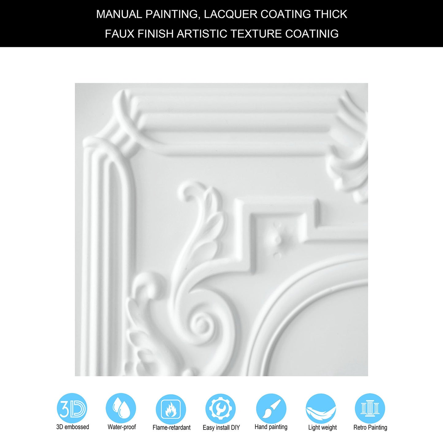 10tiles/lot 3D Ceiling Tiles for Modern Bedrooms, Kitchens, Cafés and Creative Interior Spaces PL15