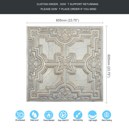 10tiles/lot Glue-Up Ceiling Tiles for Kitchen Renovations, Coffee Shops and Light-Luxury Spaces PL16