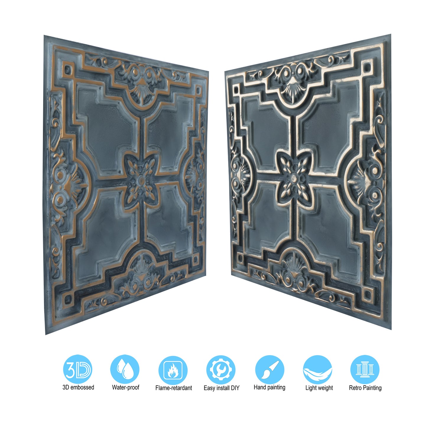 10tiles/lot Artistic Ceiling Tiles for Libraries, Museums, Craft Studios and Cultural Interiors PL16