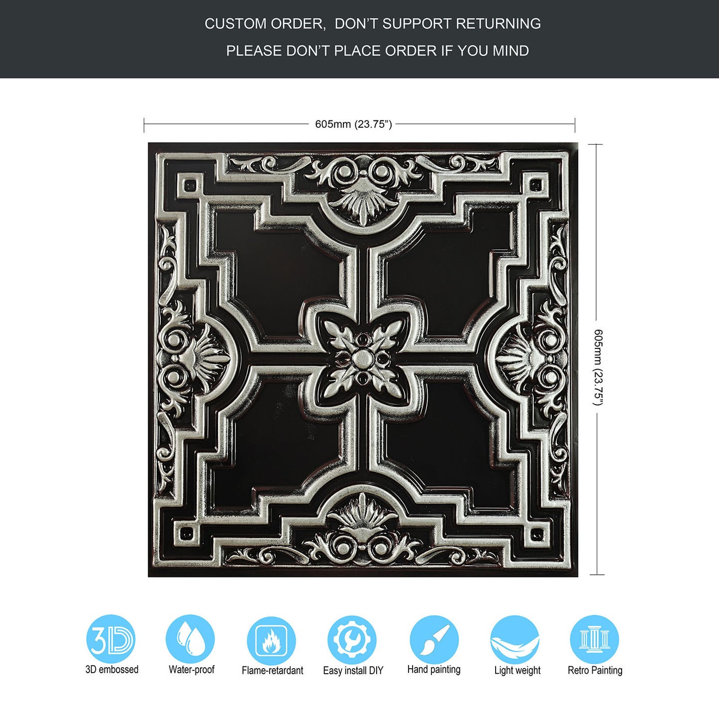 10tiles/lot Aged Ceiling Tiles for Rustic Coffee Shops, Wine Cellars and Retro-Style Spaces PL16