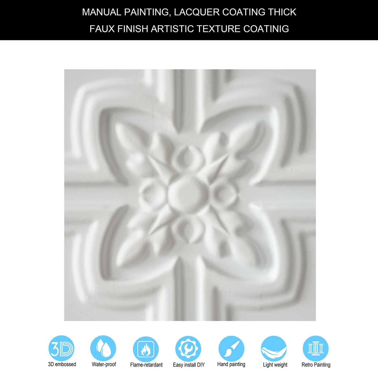 10tiles/lot Glue-Up Ceiling Tiles for Kitchen Renovations, Coffee Shops and Light-Luxury Spaces PL16