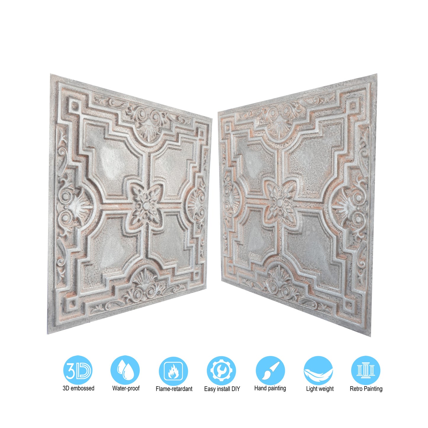 10tiles/lot Aged Ceiling Tiles for Rustic Coffee Shops, Wine Cellars and Retro-Style Spaces PL16