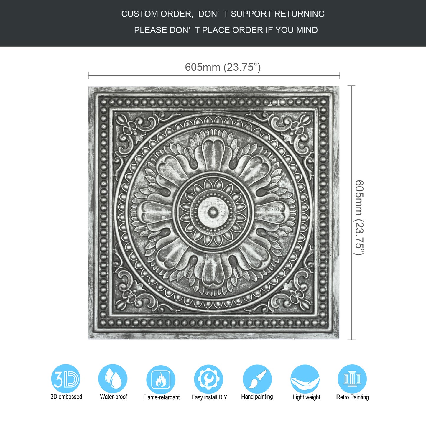 10tiles/lot Artistic Ceiling Tiles for Libraries, Museums, Craft Studios and Cultural Interiors PL17