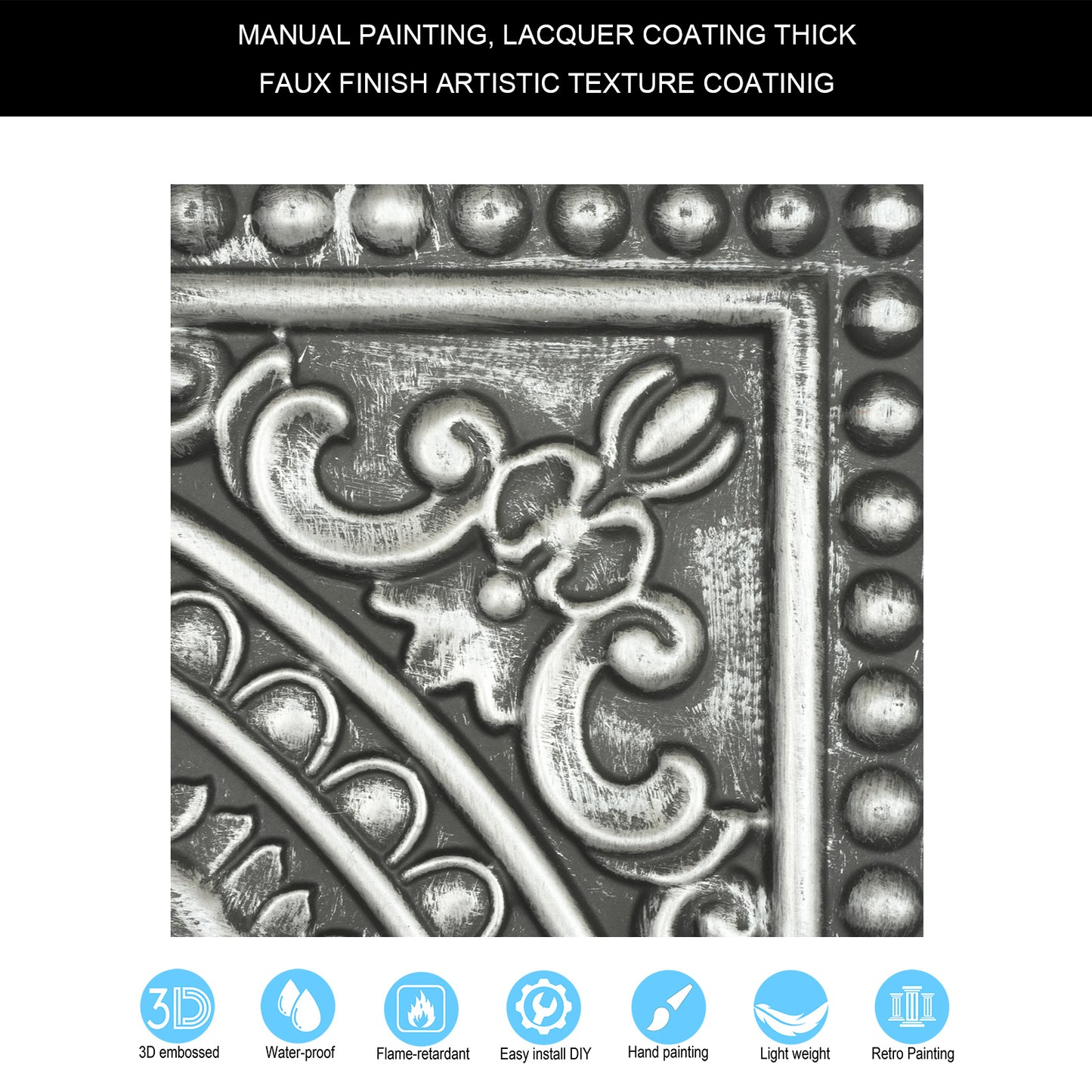 10tiles/lot Artistic Ceiling Tiles for Libraries, Museums, Craft Studios and Cultural Interiors PL17