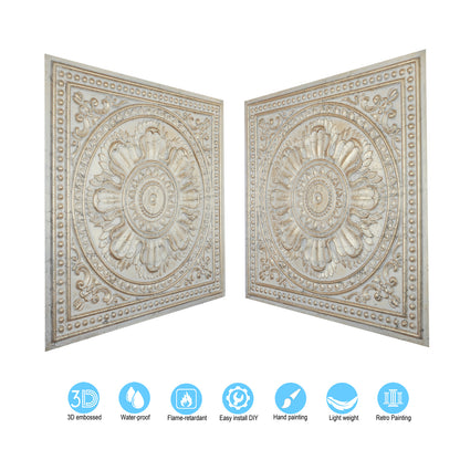 10tiles/lot Decorative Ceiling Tiles for Luxury Hotels, Villas, Salons and High-End Interiors PL17