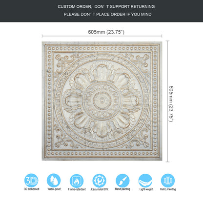10tiles/lot Decorative Ceiling Tiles for Luxury Hotels, Villas, Salons and High-End Interiors PL17