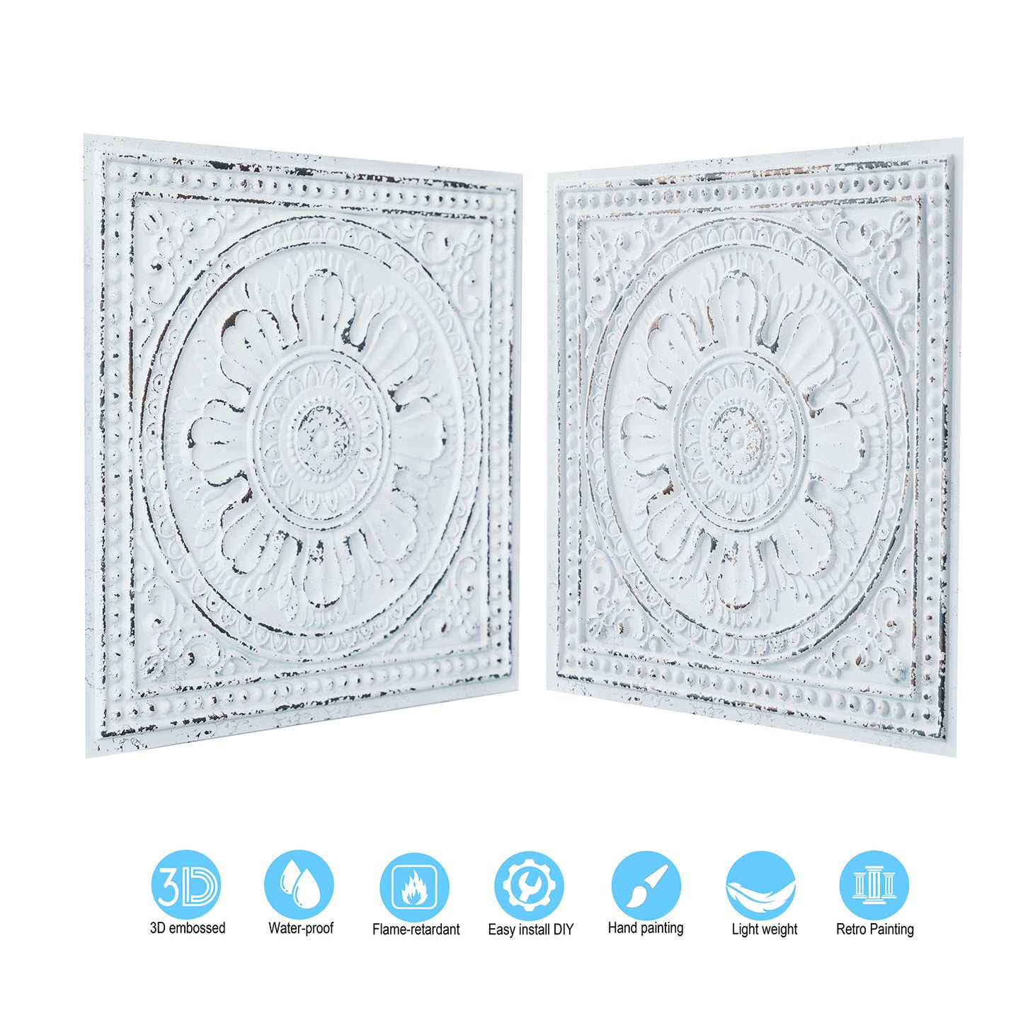 10tiles/lot Decorative Ceiling Tiles for Luxury Hotels, Villas, Salons and High-End Interiors PL17