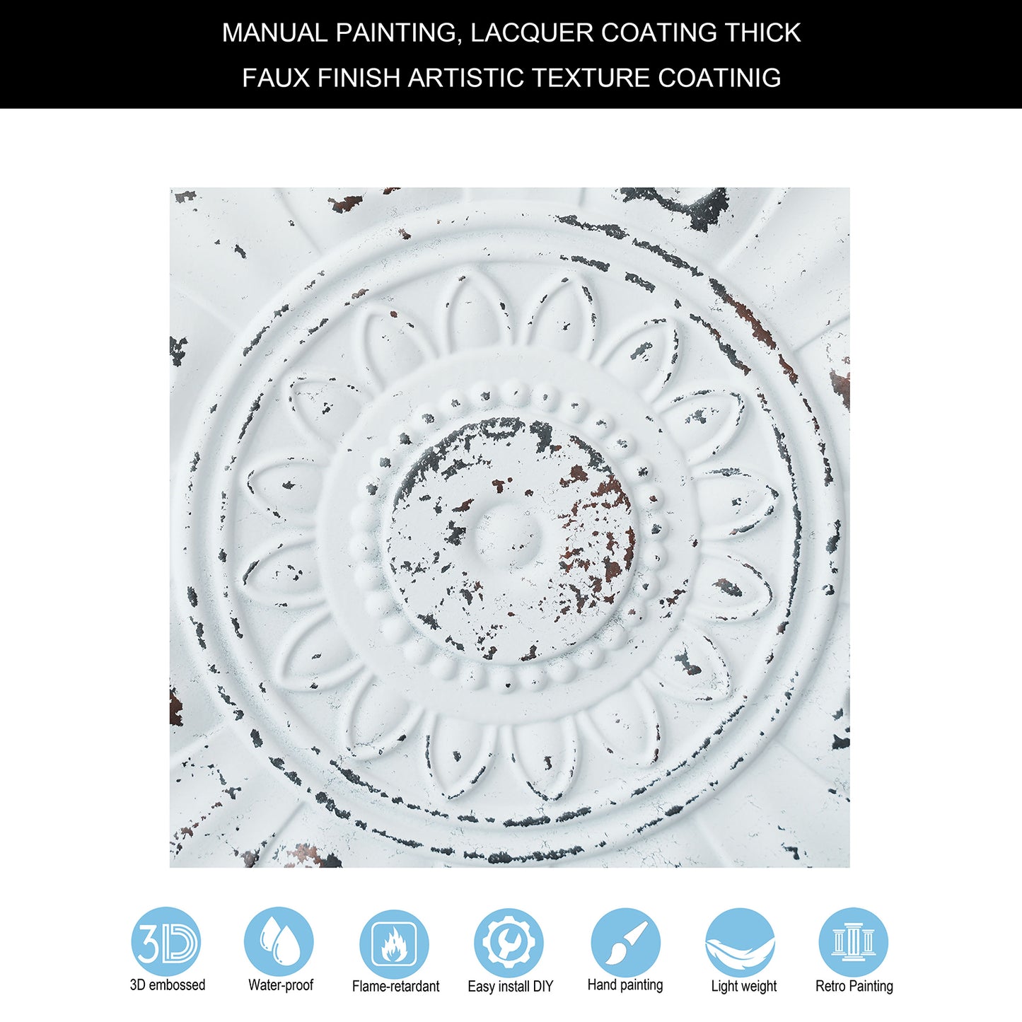 10tiles/lot Decorative Ceiling Tiles for Luxury Hotels, Villas, Salons and High-End Interiors PL17