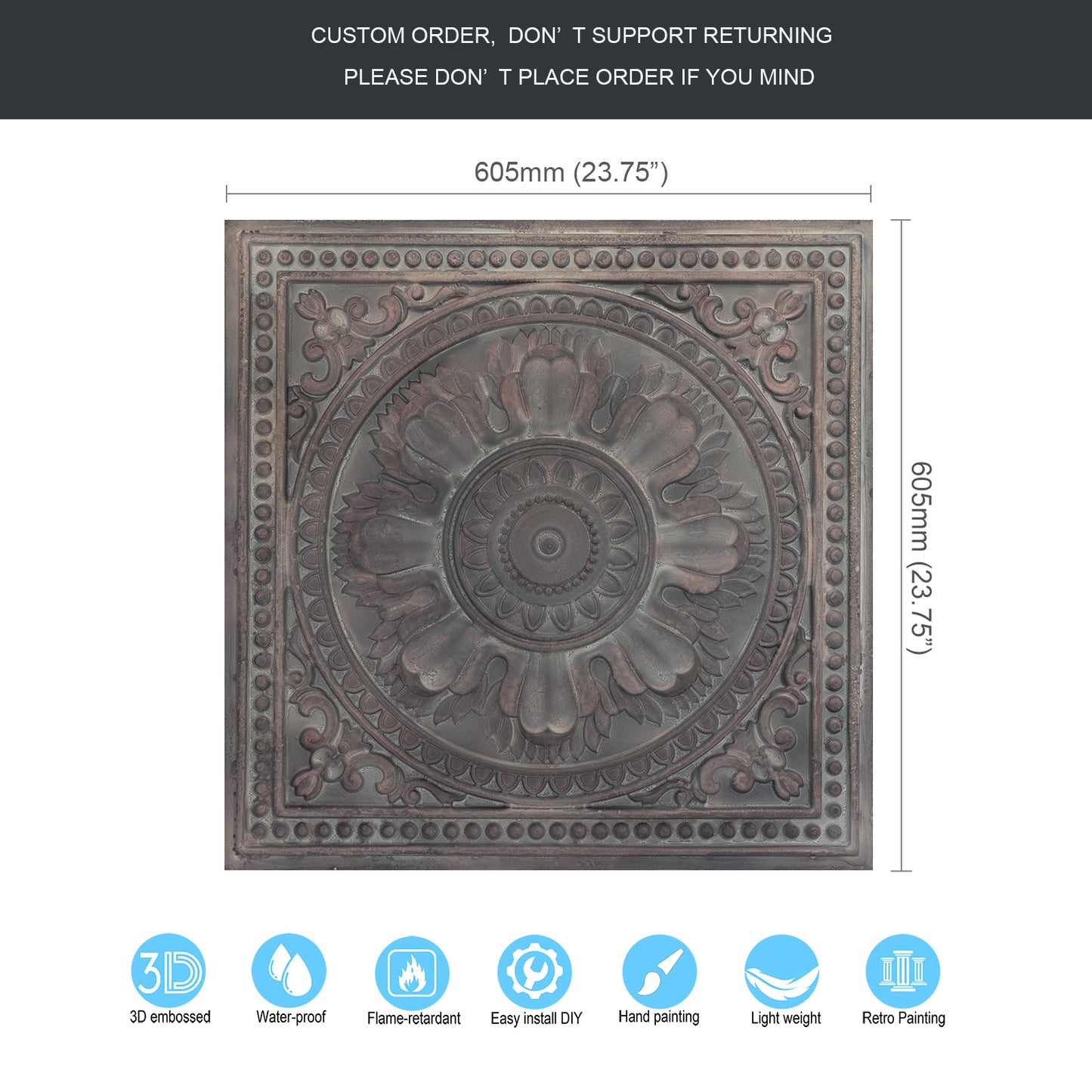 10tiles/lot Artistic Ceiling Tiles for Libraries, Museums, Craft Studios and Cultural Interiors PL17