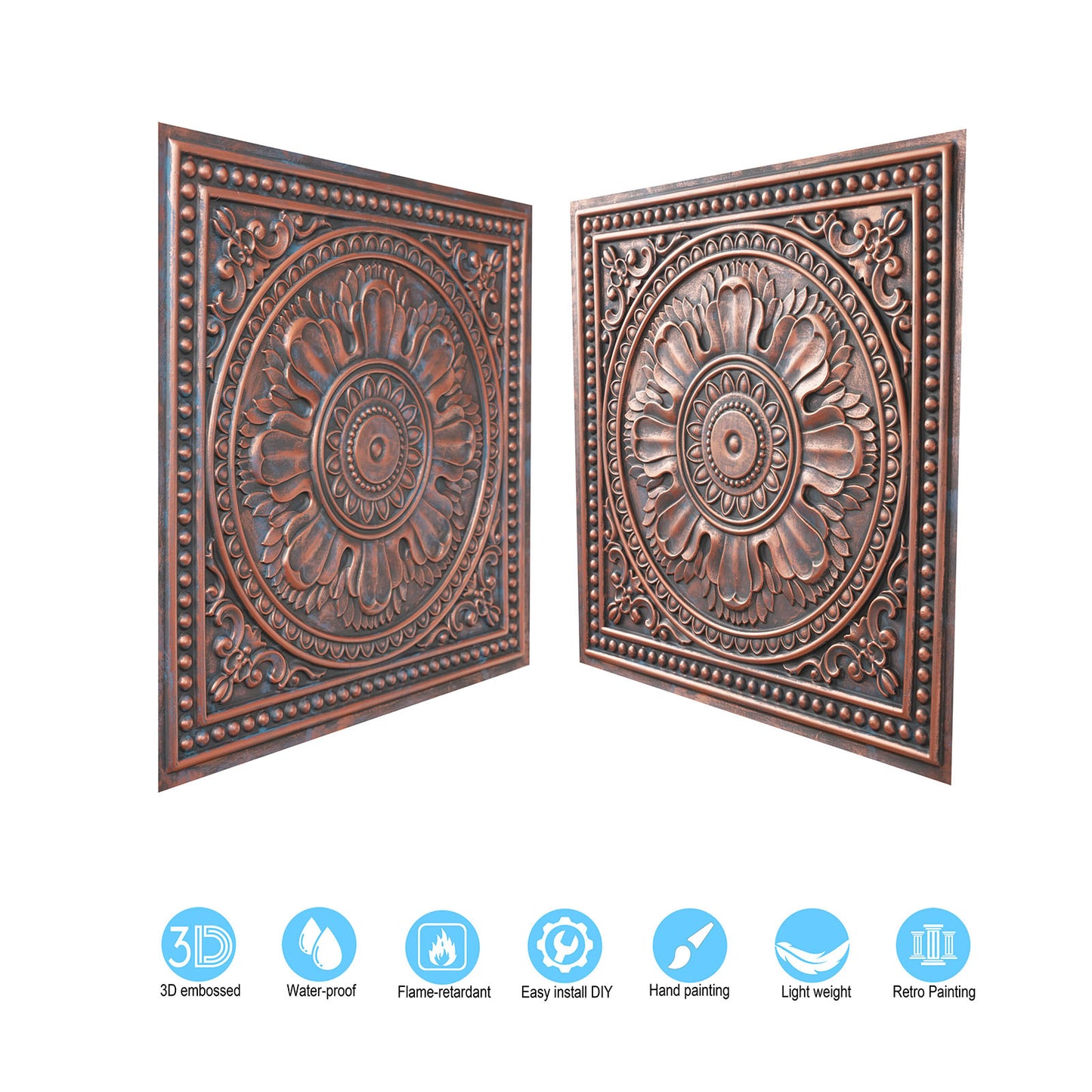 10tiles/lot Drop-In Tin Ceiling Tiles for Restaurants, Bars, Meeting Rooms and Retail Spaces PL17