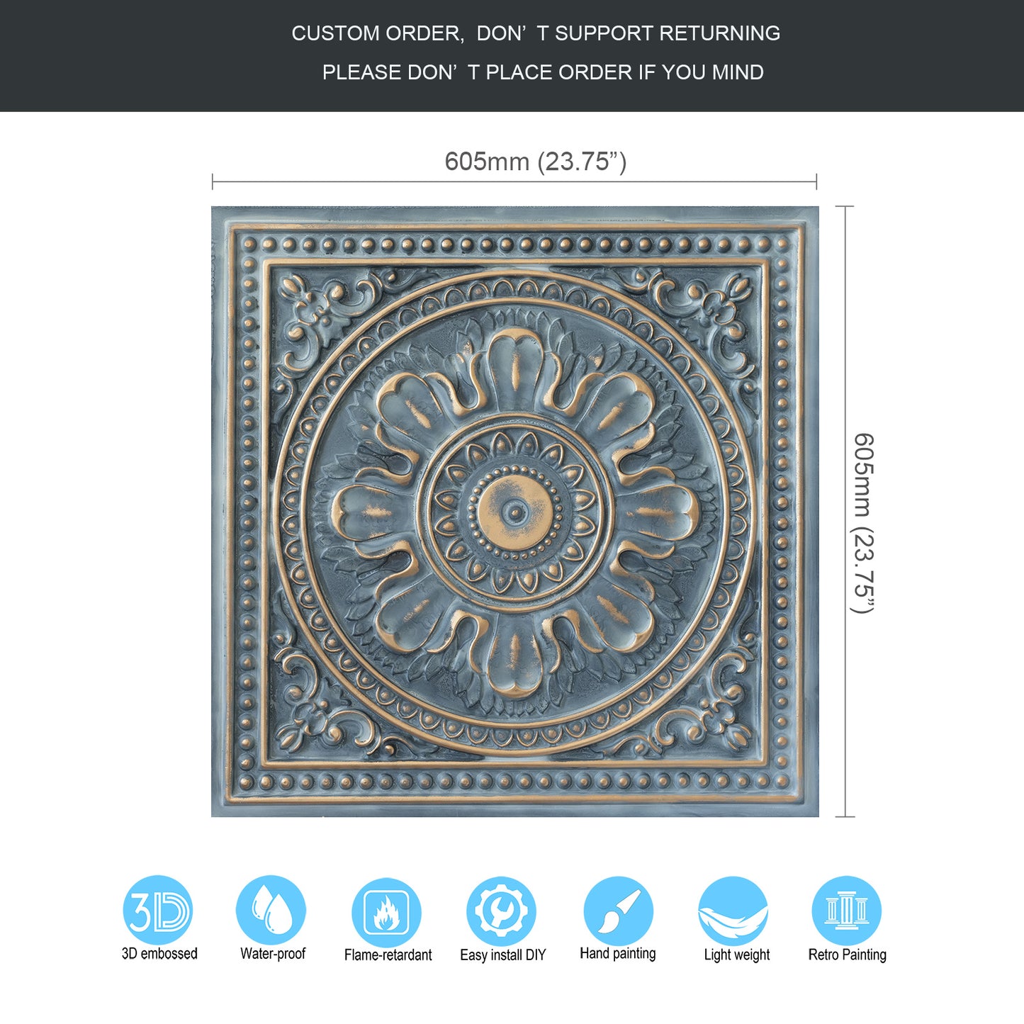 10tiles/lot Drop-In Ceiling Tiles for Office Buildings, Meeting Rooms and Commercial Halls PL17