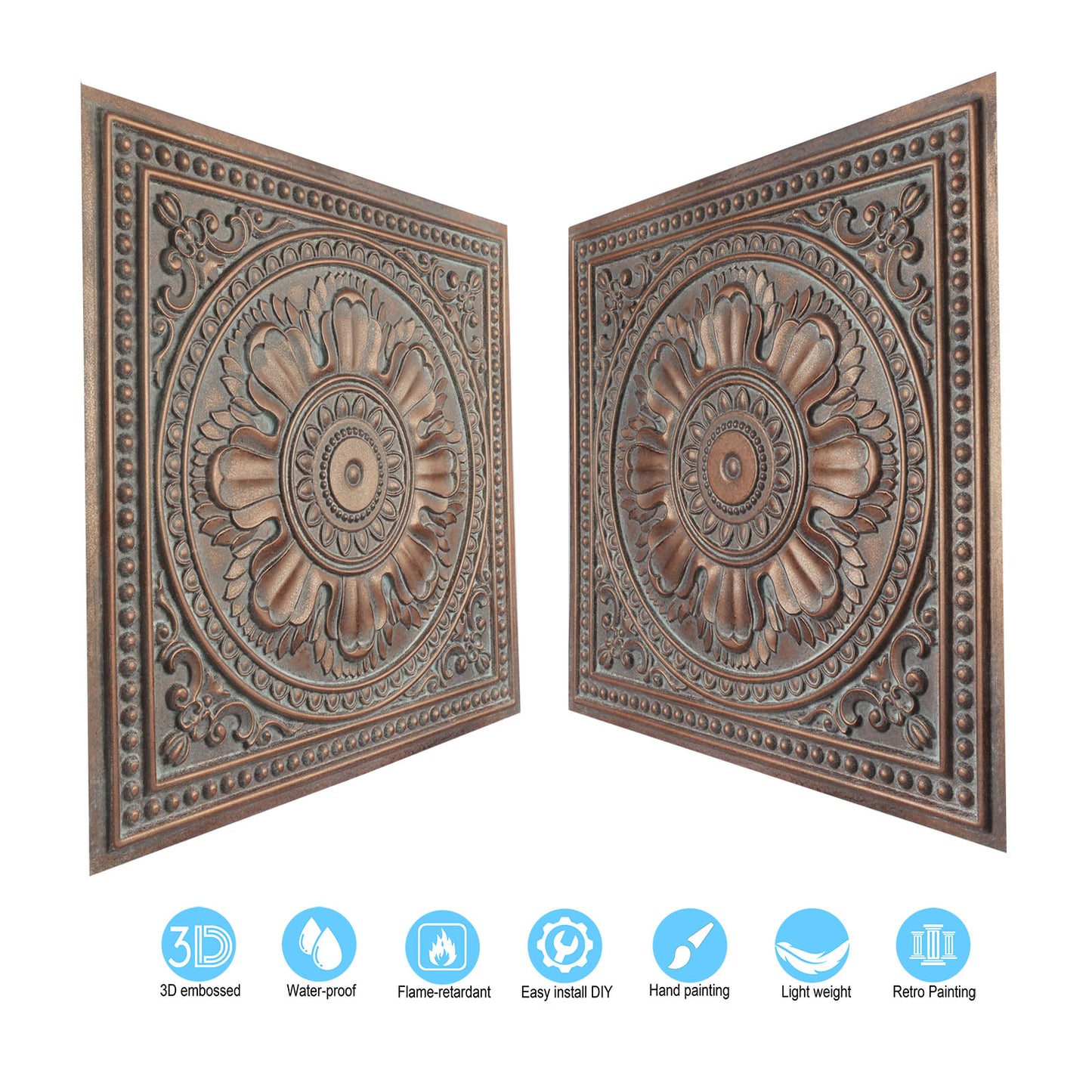 10tiles/lot Artistic Ceiling Tiles for Libraries, Museums, Craft Studios and Cultural Interiors PL17