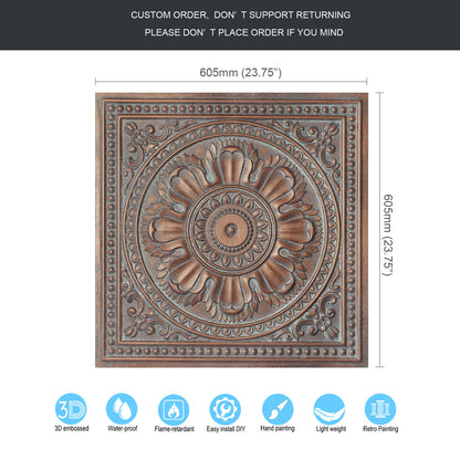 10tiles/lot Artistic Ceiling Tiles for Libraries, Museums, Craft Studios and Cultural Interiors PL17