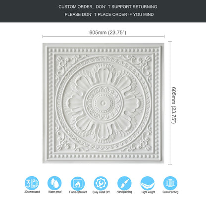 10tiles/lot Decorative Ceiling Tiles for Luxury Hotels, Villas, Salons and High-End Interiors PL17