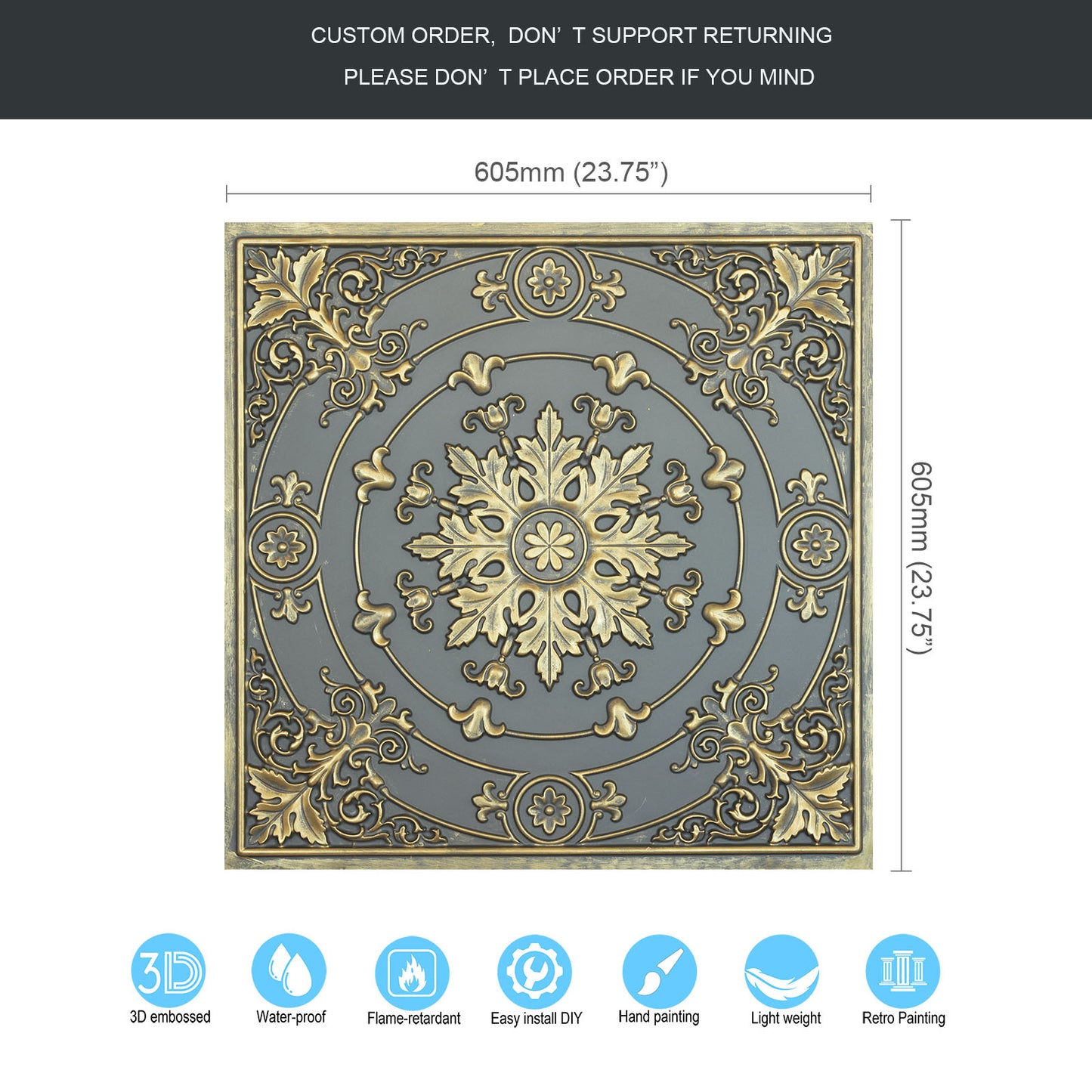 10tiles/lot Village-Style Ceiling Tiles for Country Restaurants, Coffee Shops and Charming Inns PL18