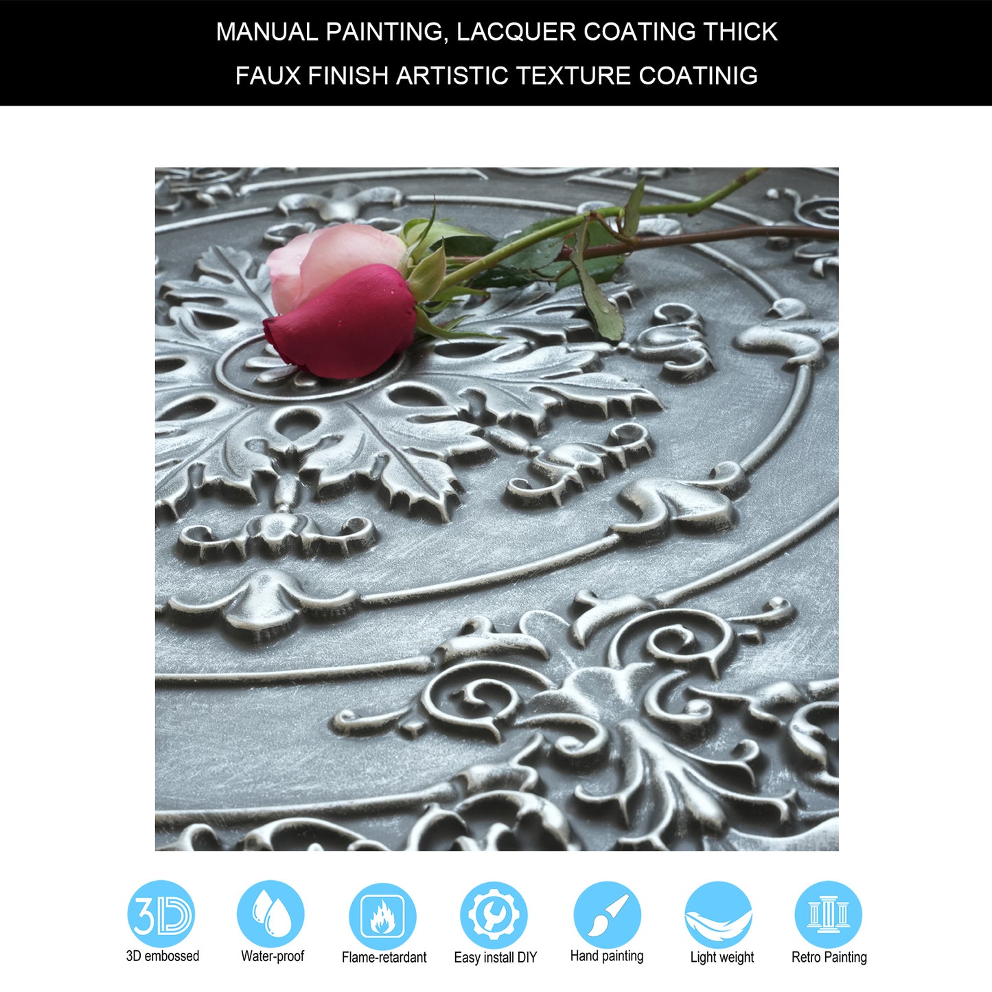 10tiles/lot Faux Tin Ceiling Panels for High-End Restaurants, Coffee Bars and Luxury Apartments PL18