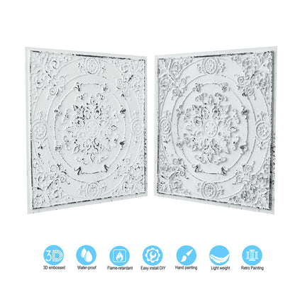 10tiles/lot Pressed Faux Tin Ceiling Tiles for Heritage Bars, Vintage Restaurants and Boutique Hotels PL18