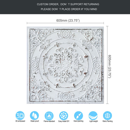 10tiles/lot Pressed Faux Tin Ceiling Tiles for Heritage Bars, Vintage Restaurants and Boutique Hotels PL18