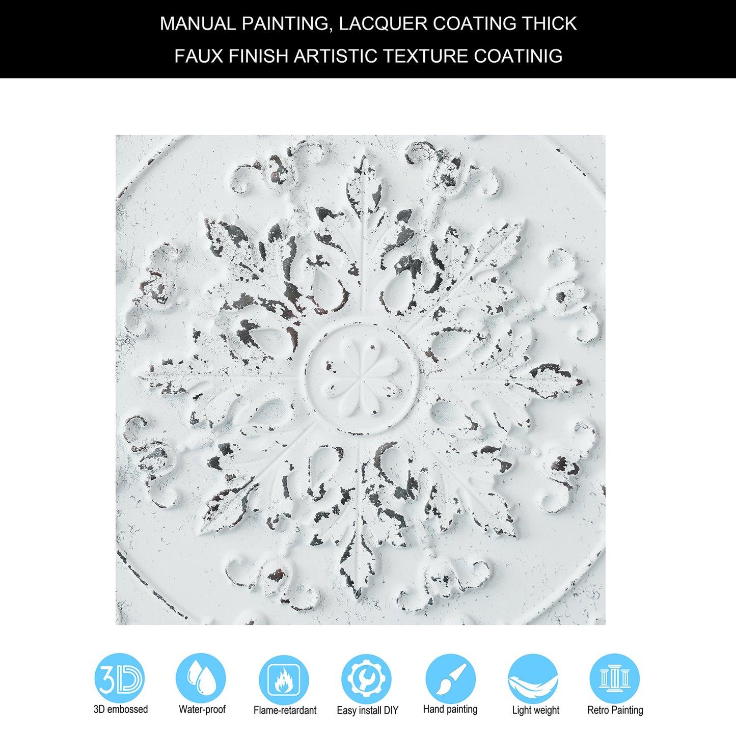 10tiles/lot Pressed Faux Tin Ceiling Tiles for Heritage Bars, Vintage Restaurants and Boutique Hotels PL18