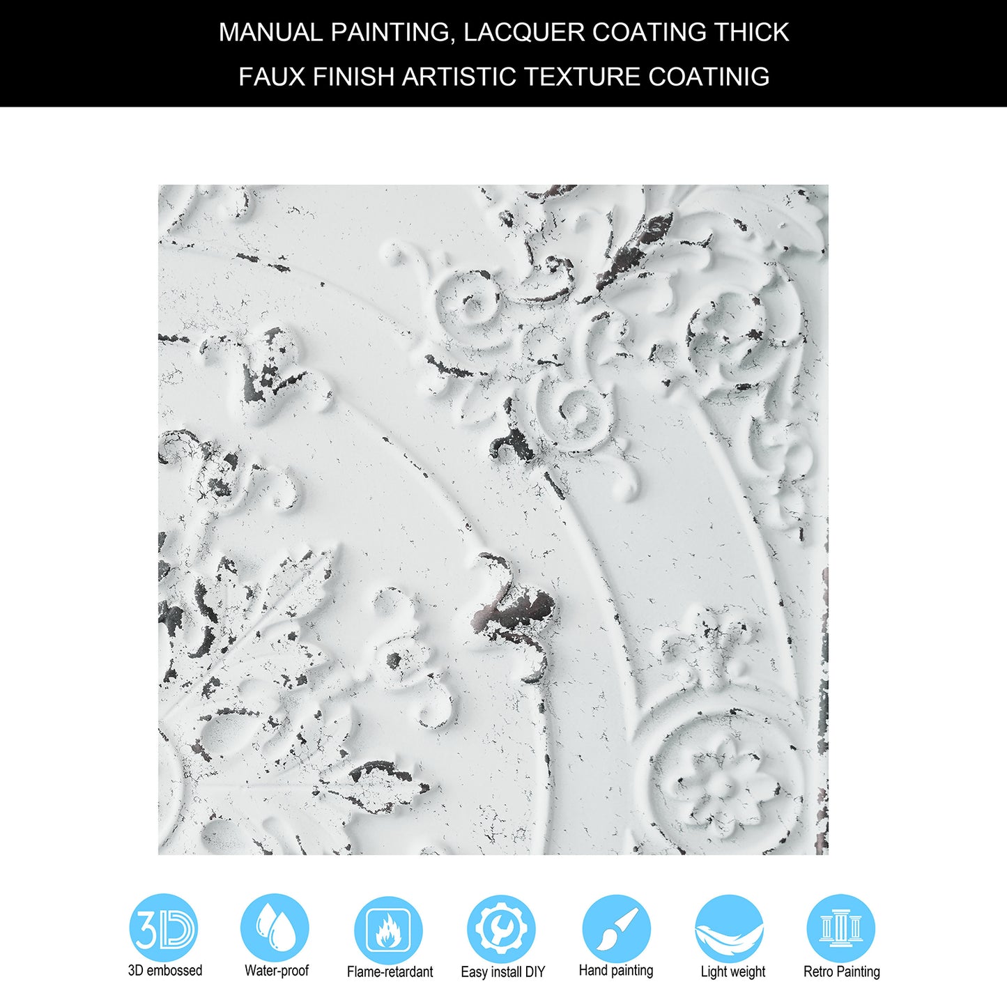 10tiles/lot Pressed Faux Tin Ceiling Tiles for Heritage Bars, Vintage Restaurants and Boutique Hotels PL18