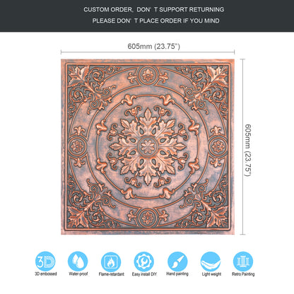 10tiles/lot Faux Tin Ceiling Panels for High-End Restaurants, Coffee Bars and Luxury Apartments PL18