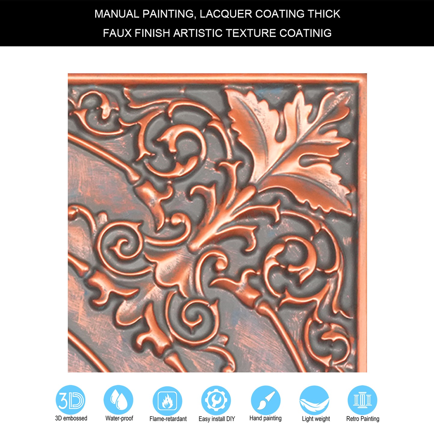 10tiles/lot Faux Tin Ceiling Panels for High-End Restaurants, Coffee Bars and Luxury Apartments PL18