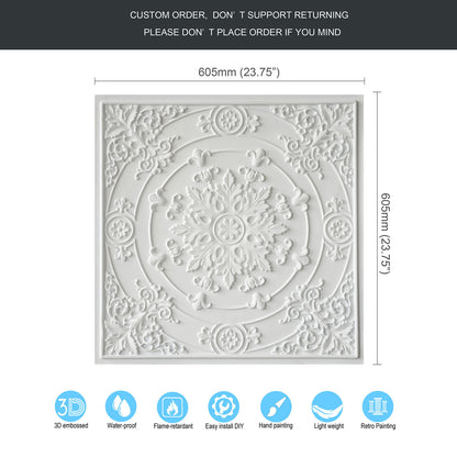 10tiles/lot Pressed Faux Tin Ceiling Tiles for Heritage Bars, Vintage Restaurants and Boutique Hotels PL18