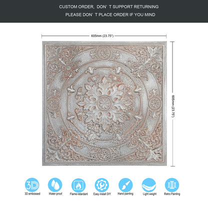 10tiles/lot Pressed Faux Tin Ceiling Tiles for Heritage Bars, Vintage Restaurants and Boutique Hotels PL18