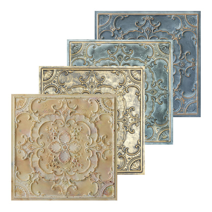 10tiles/lot Textured PVC Ceiling Tiles for Light-Luxury Restaurants, Salons and Beauty Studios PL19