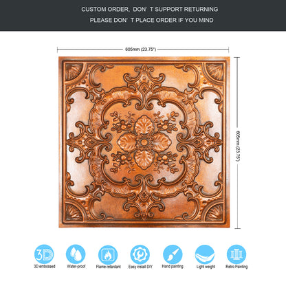 10tiles/lot Tin Ceiling Tiles for Book Cafés, Literary Stores and Creative Cultural Spaces PL19