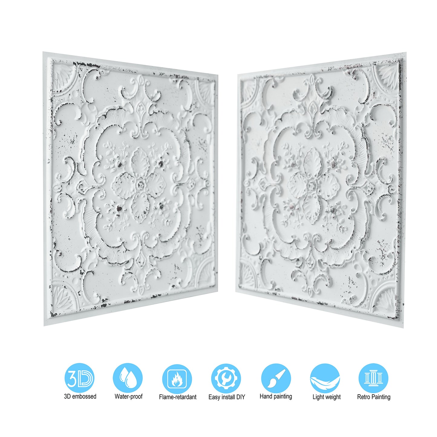 10tiles/lot Classic Victorian Ceiling Tiles for Boutique Hotels, Heritage Inns and Luxury Villas PL19