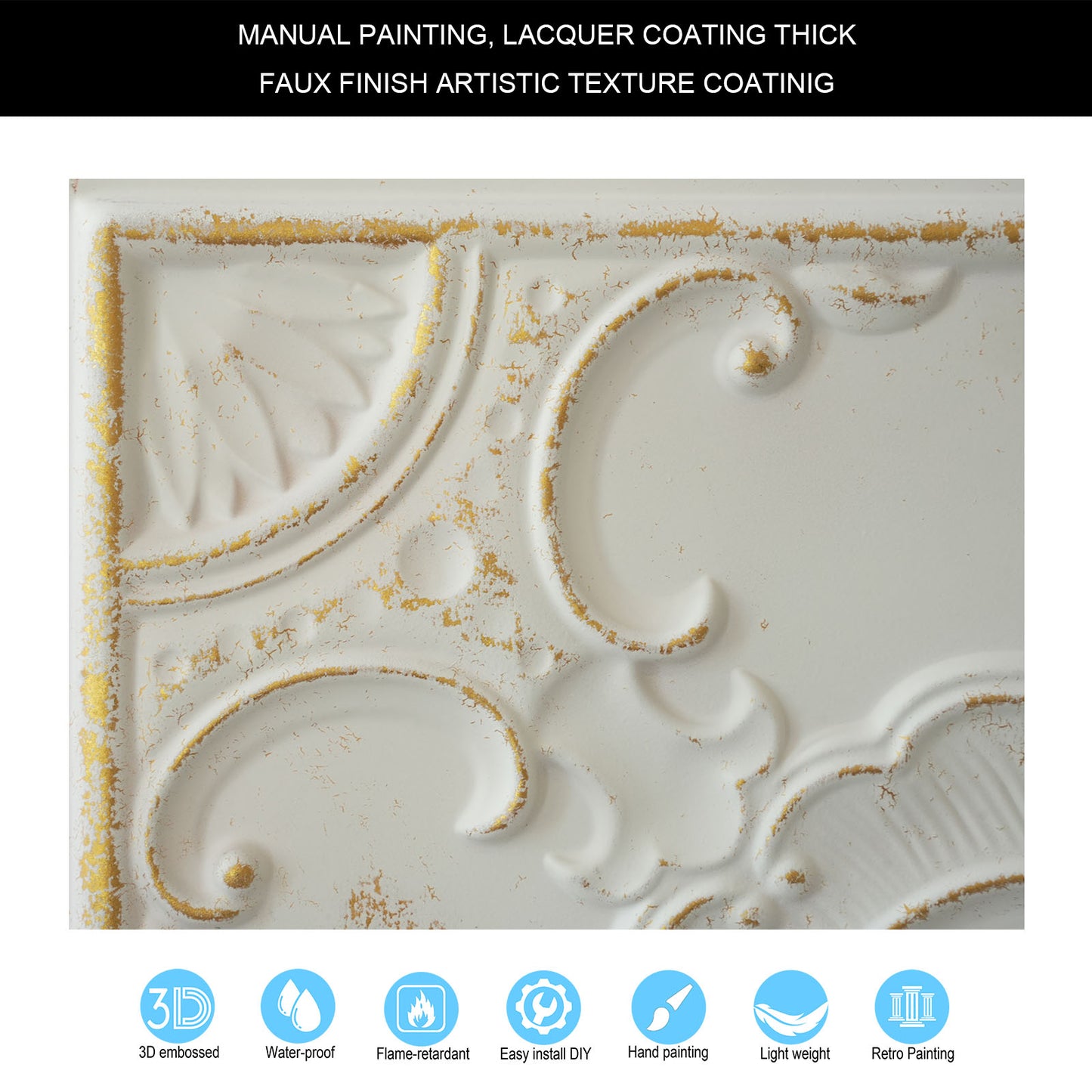 10tiles/lot Classic Victorian Ceiling Tiles for Boutique Hotels, Heritage Inns and Luxury Villas PL19
