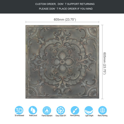 10tiles/lot Vintage-Style Ceiling Tiles for Elegant Restaurants, Coffee Houses and Hospitality Spaces PL19