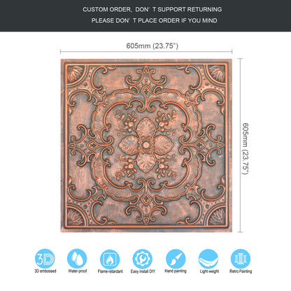 10tiles/lot Tin Ceiling Tiles for Book Cafés, Literary Stores and Creative Cultural Spaces PL19