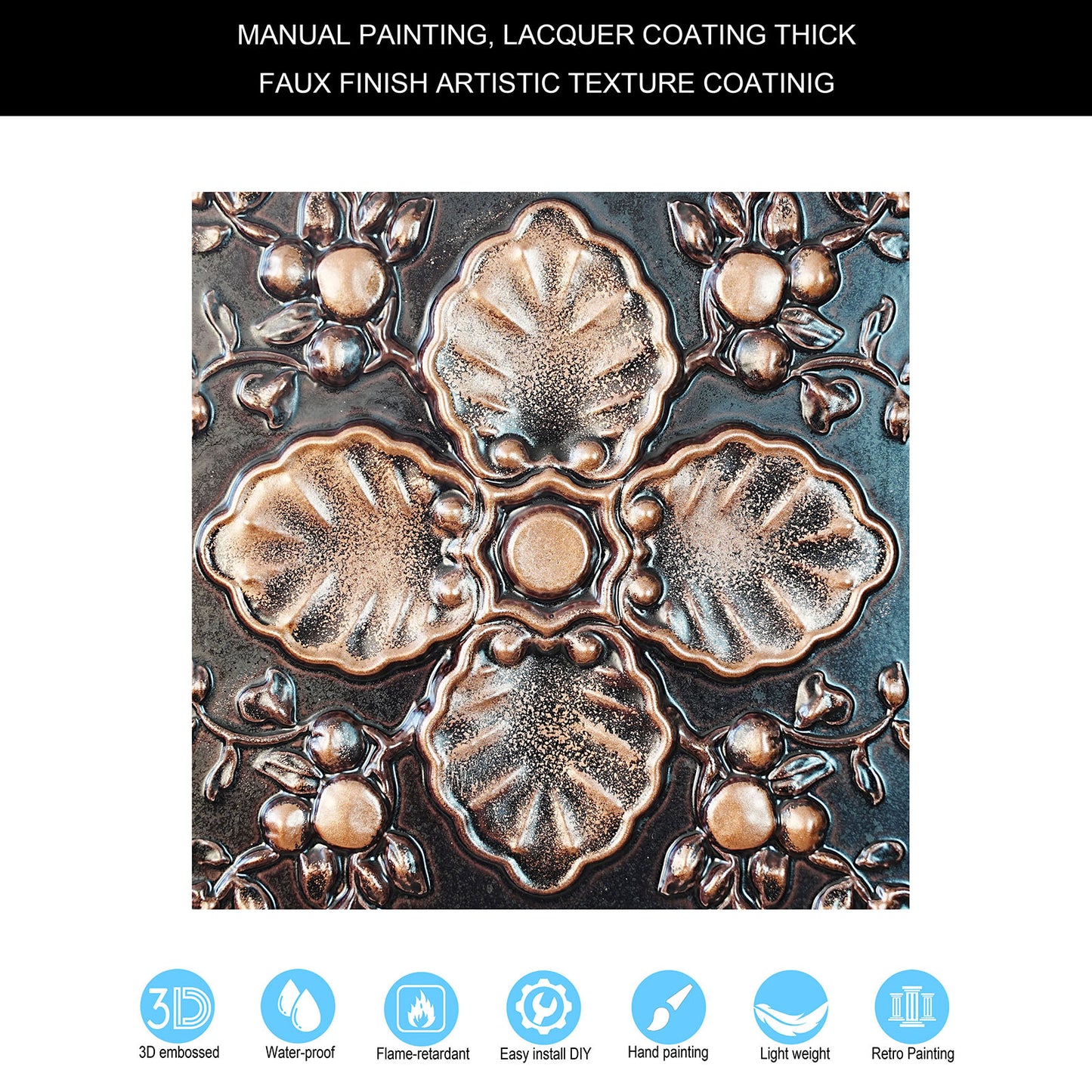 10tiles/lot Tin Ceiling Tiles for Book Cafés, Literary Stores and Creative Cultural Spaces PL19