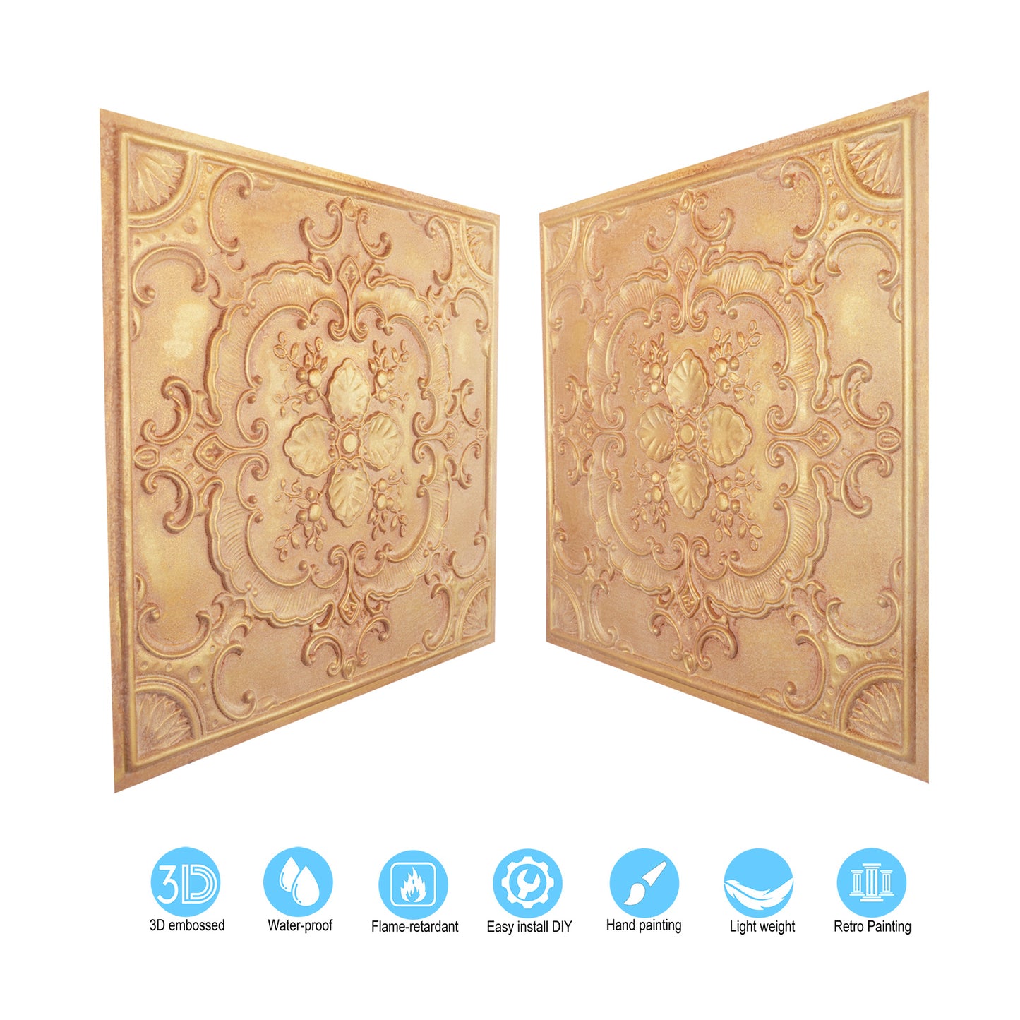 10tiles/lot Tin Ceiling Tiles for Book Cafés, Literary Stores and Creative Cultural Spaces PL19