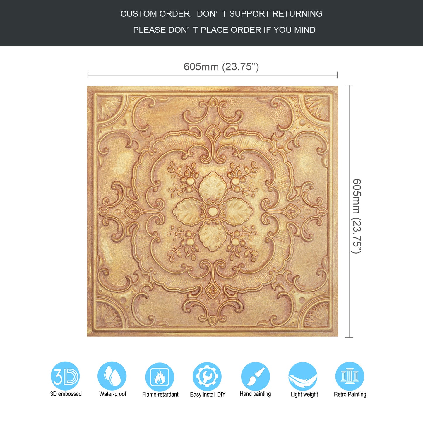 10tiles/lot Tin Ceiling Tiles for Book Cafés, Literary Stores and Creative Cultural Spaces PL19