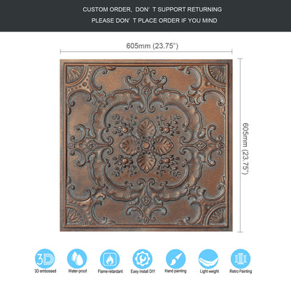 10tiles/lot Vintage-Style Ceiling Tiles for Elegant Restaurants, Coffee Houses and Hospitality Spaces PL19