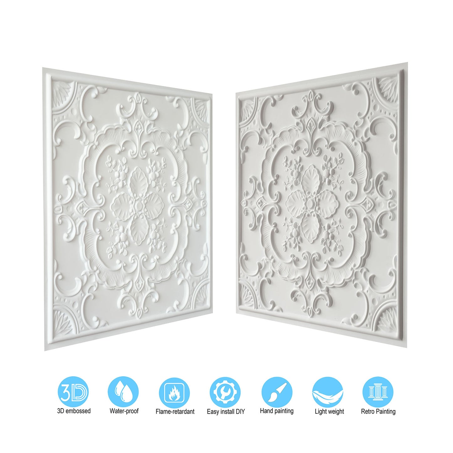 10tiles/lot Classic Victorian Ceiling Tiles for Boutique Hotels, Heritage Inns and Luxury Villas PL19