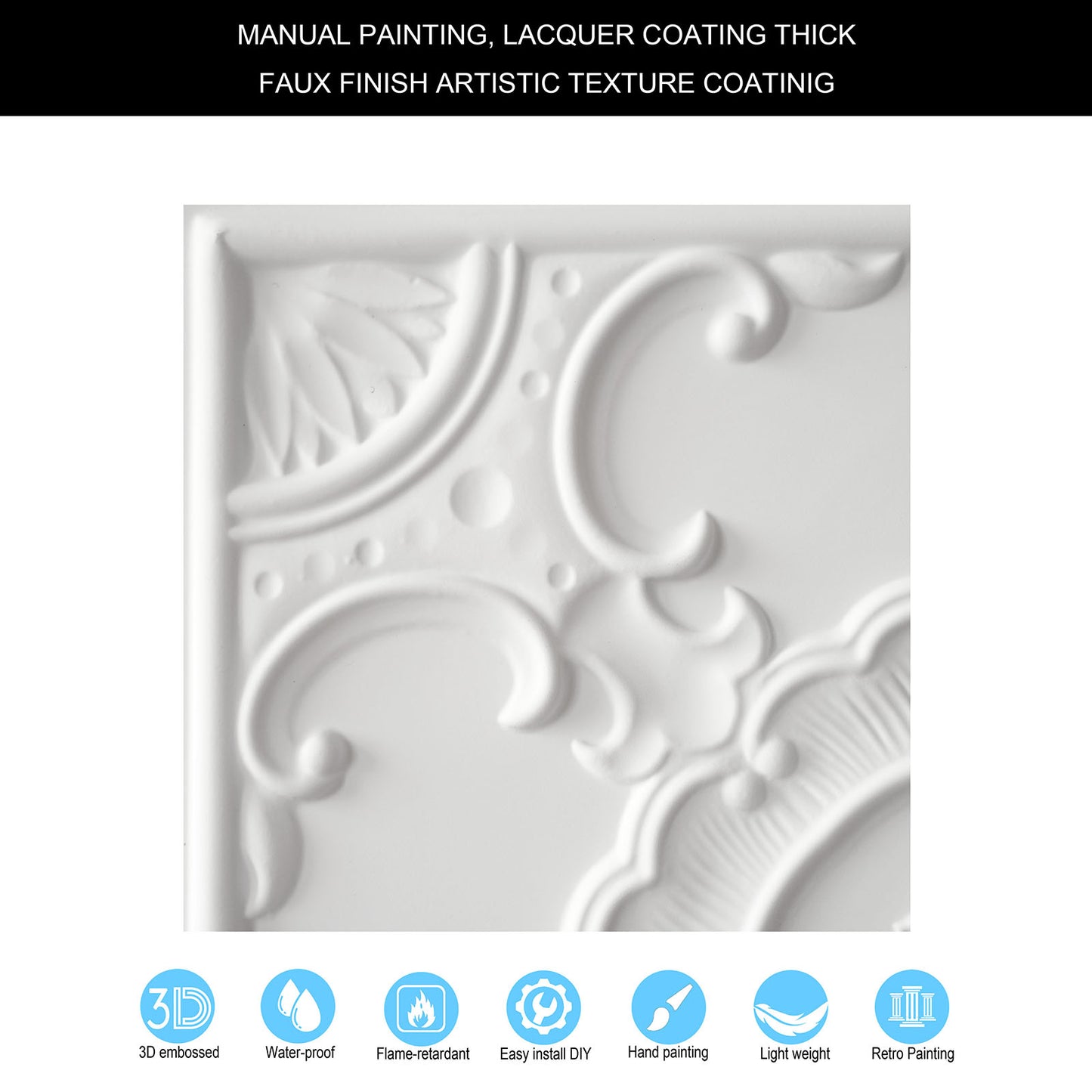 10tiles/lot Classic Victorian Ceiling Tiles for Boutique Hotels, Heritage Inns and Luxury Villas PL19