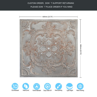 10tiles/lot Vintage-Style Ceiling Tiles for Elegant Restaurants, Coffee Houses and Hospitality Spaces PL19