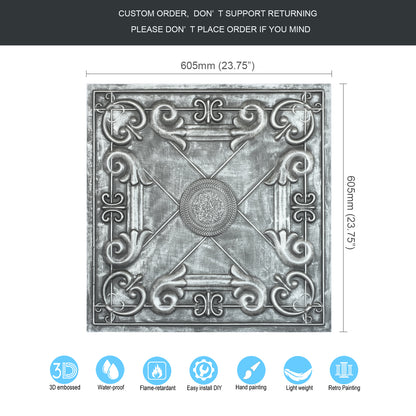 10tiles/lot Faux Tin Drop-In Tiles for Premium Restaurants, Meeting Rooms and Hotel Lobbies PL22